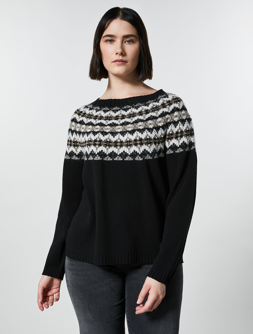 Jacquard sweater - Black - Marina Rinaldi