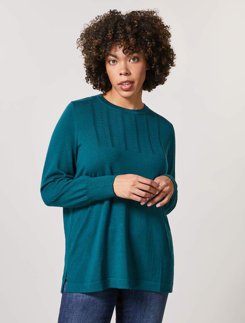 Pullover aus reiner Wolle - Dunkelgrün - Marina Rinaldi