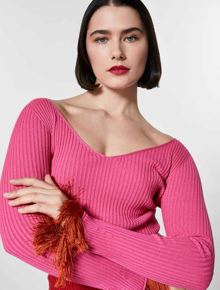 Cropped-Pullover aus Viskose - Fuchsia - Marina Rinaldi - 2