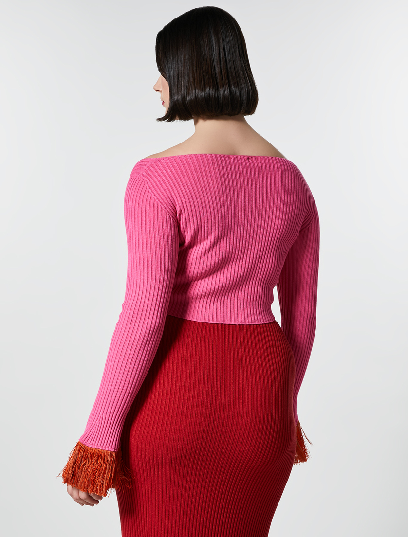 Cropped-Pullover aus Viskose - Fuchsia - Marina Rinaldi - 3