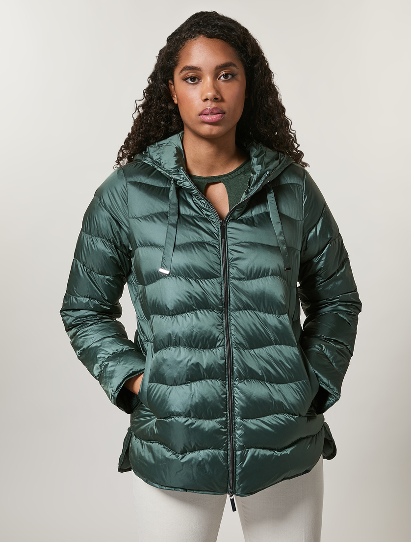 Shining nylon down jacket - Dark green - Marina Rinaldi