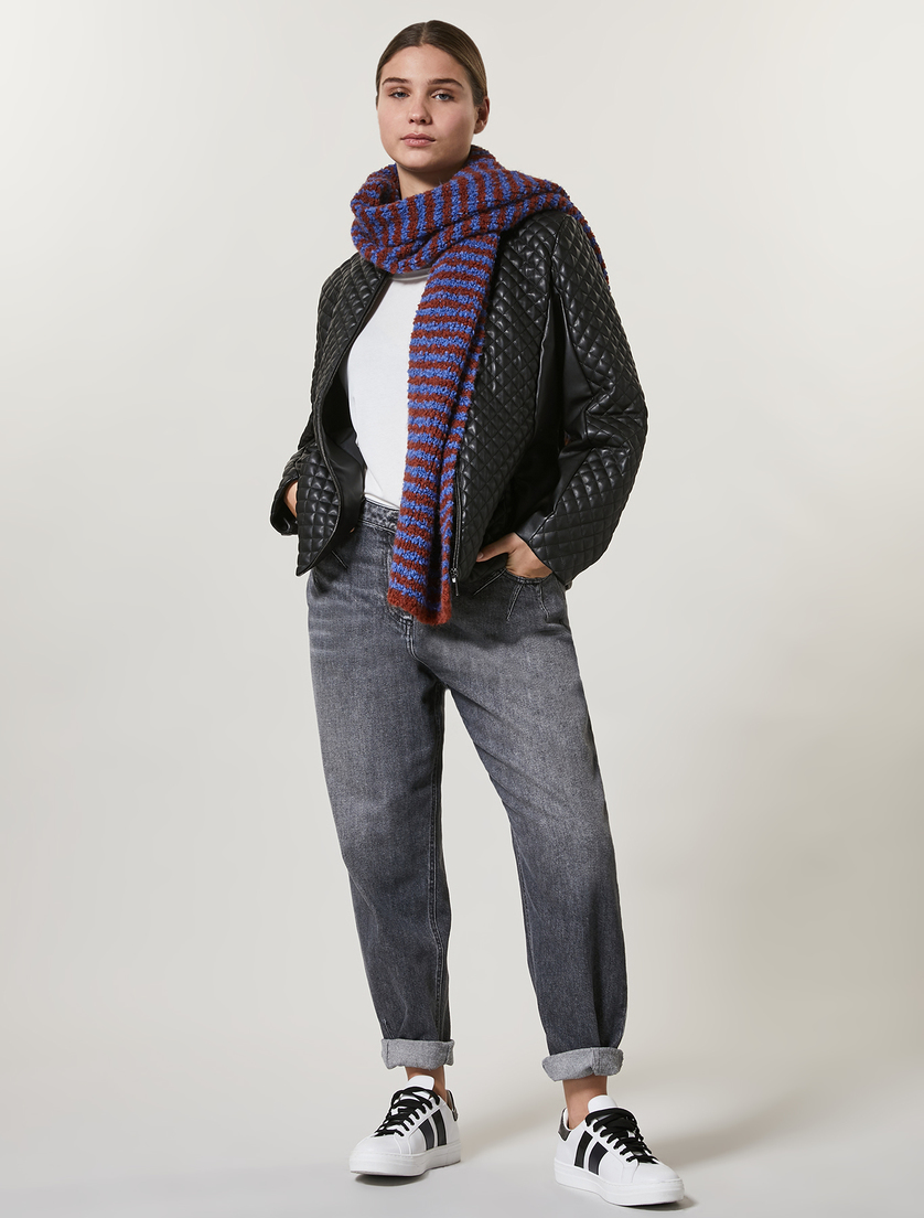 Nappa leather-look down jacket - Black - Marina Rinaldi - 4