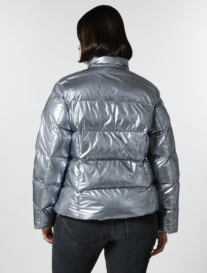 Metal-look down jacket - Dark grey - Marina Rinaldi - 3