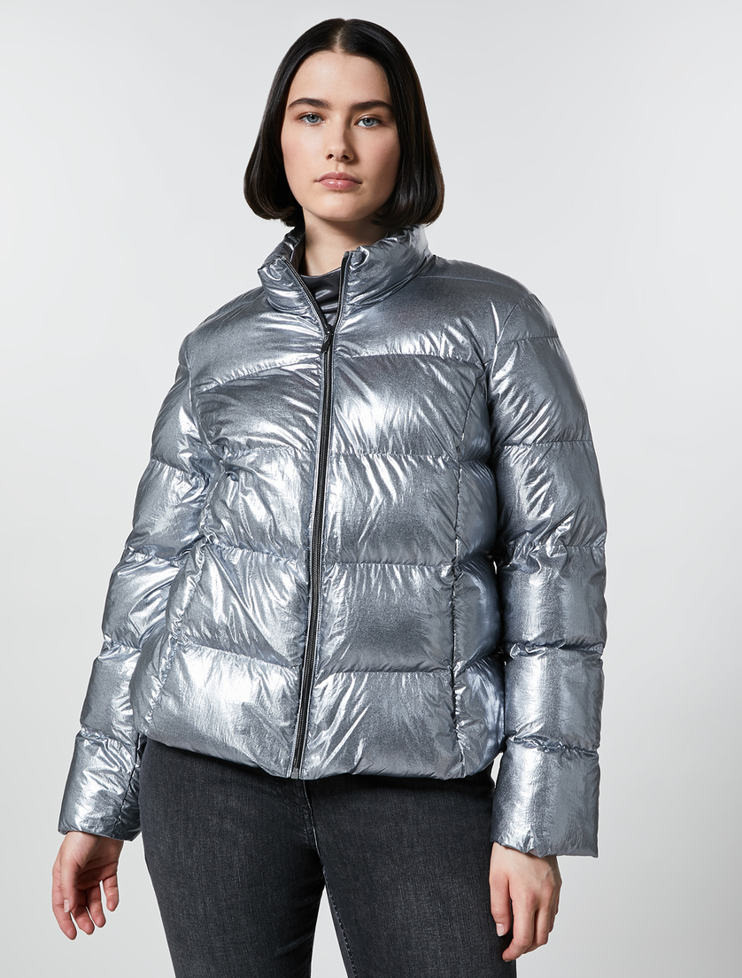 Metal-look down jacket - Dark grey - Marina Rinaldi