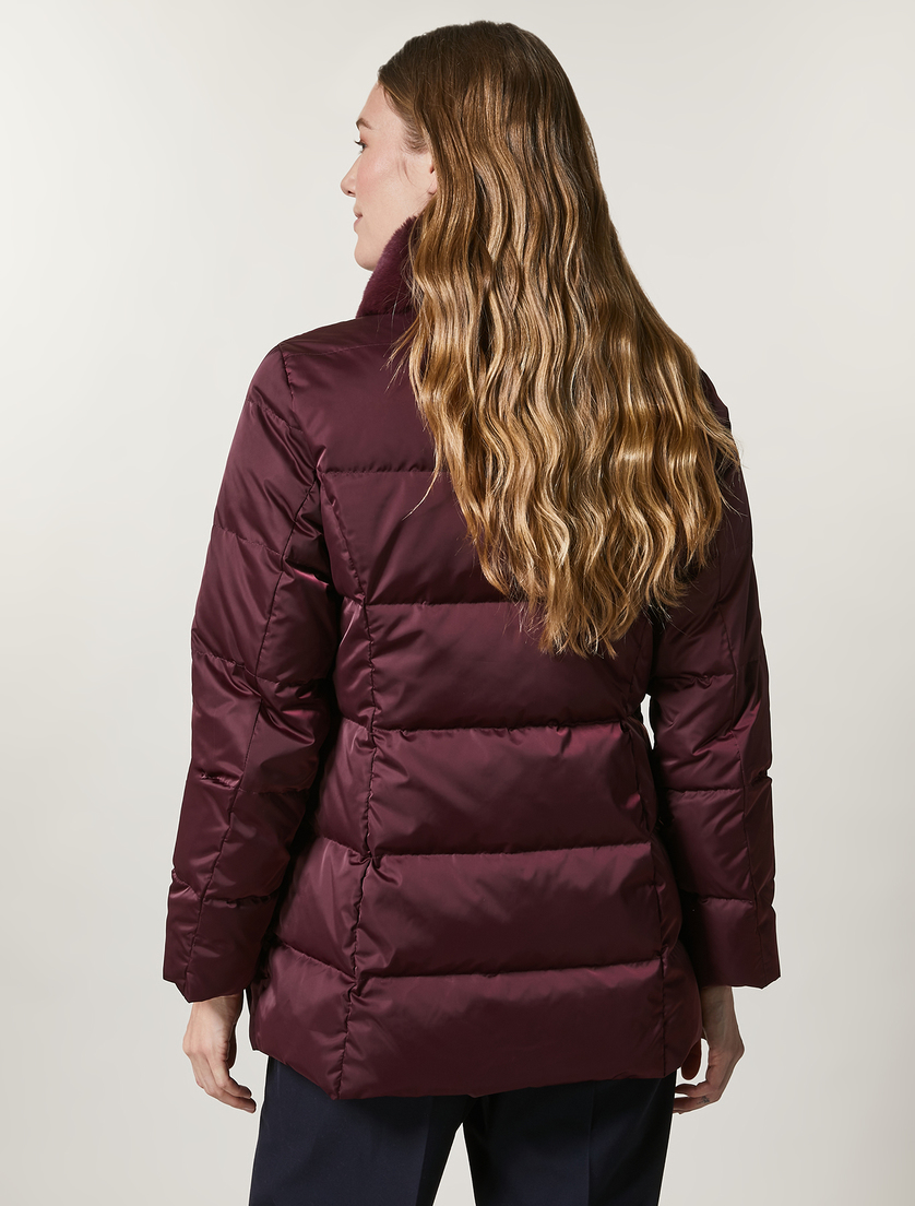 Satin down jacket - Bordeaux - Marina Rinaldi - 3