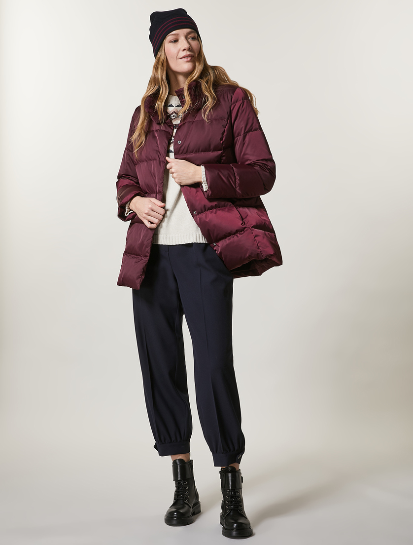 Satin down jacket - Bordeaux - Marina Rinaldi - 4