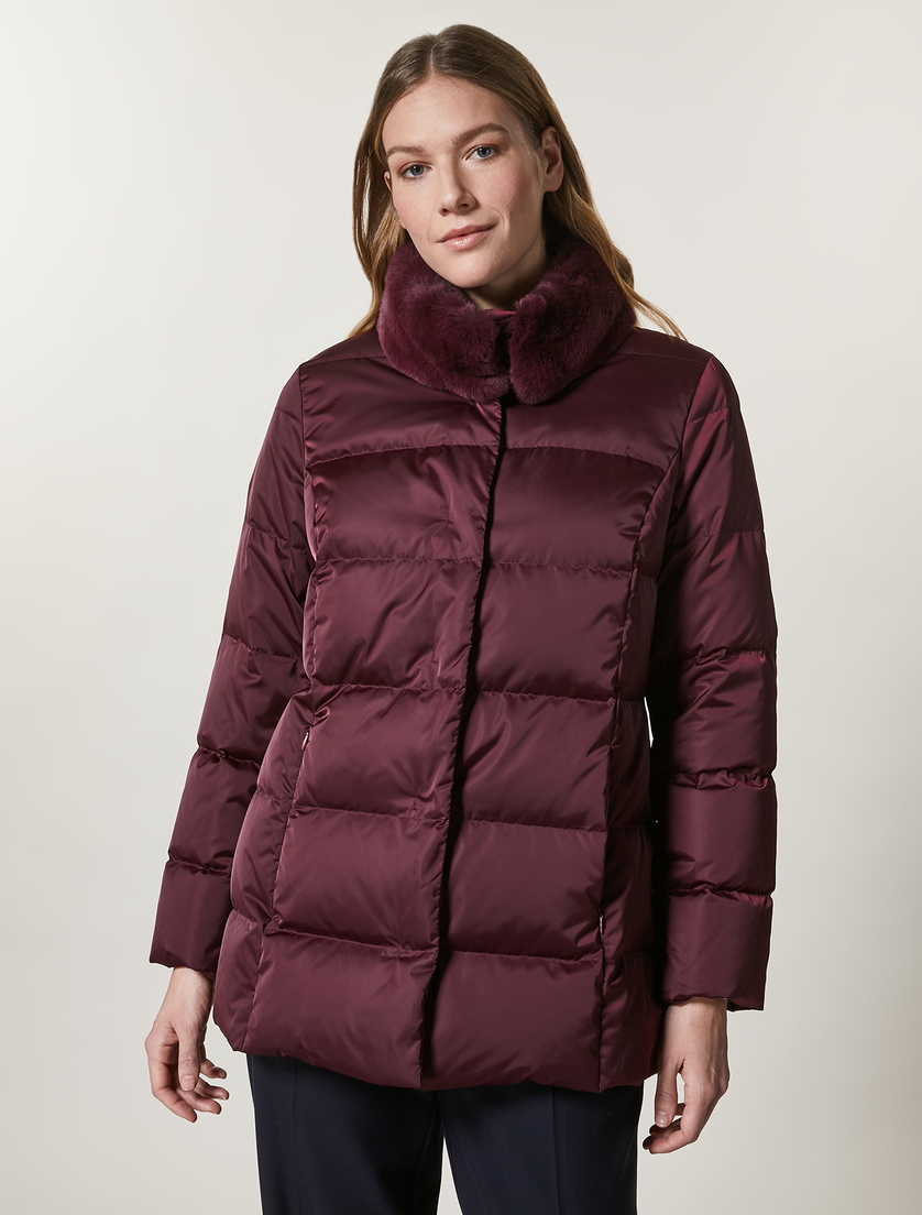 Satin down jacket - Bordeaux - Marina Rinaldi
