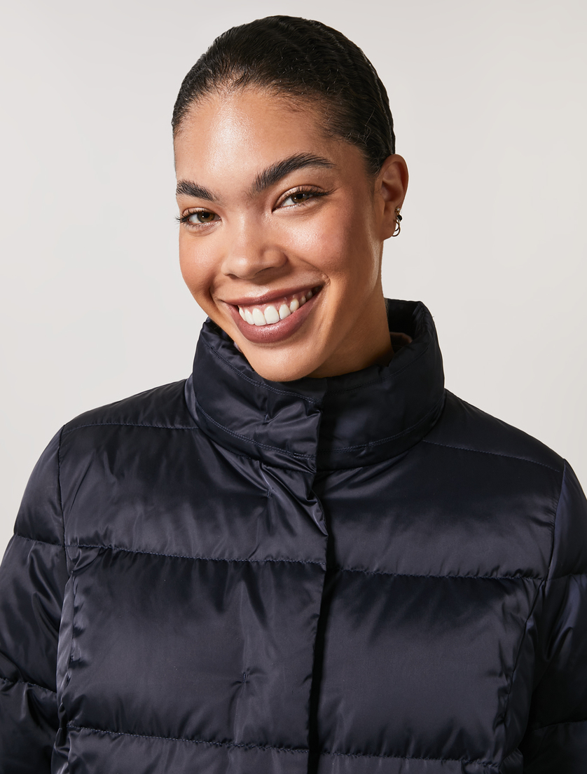 Satin down jacket - Dark navy - Marina Rinaldi - 2