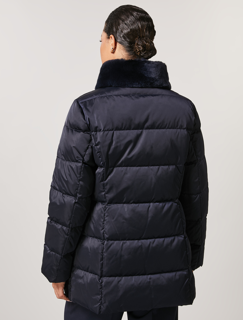Satin down jacket - Dark navy - Marina Rinaldi - 3