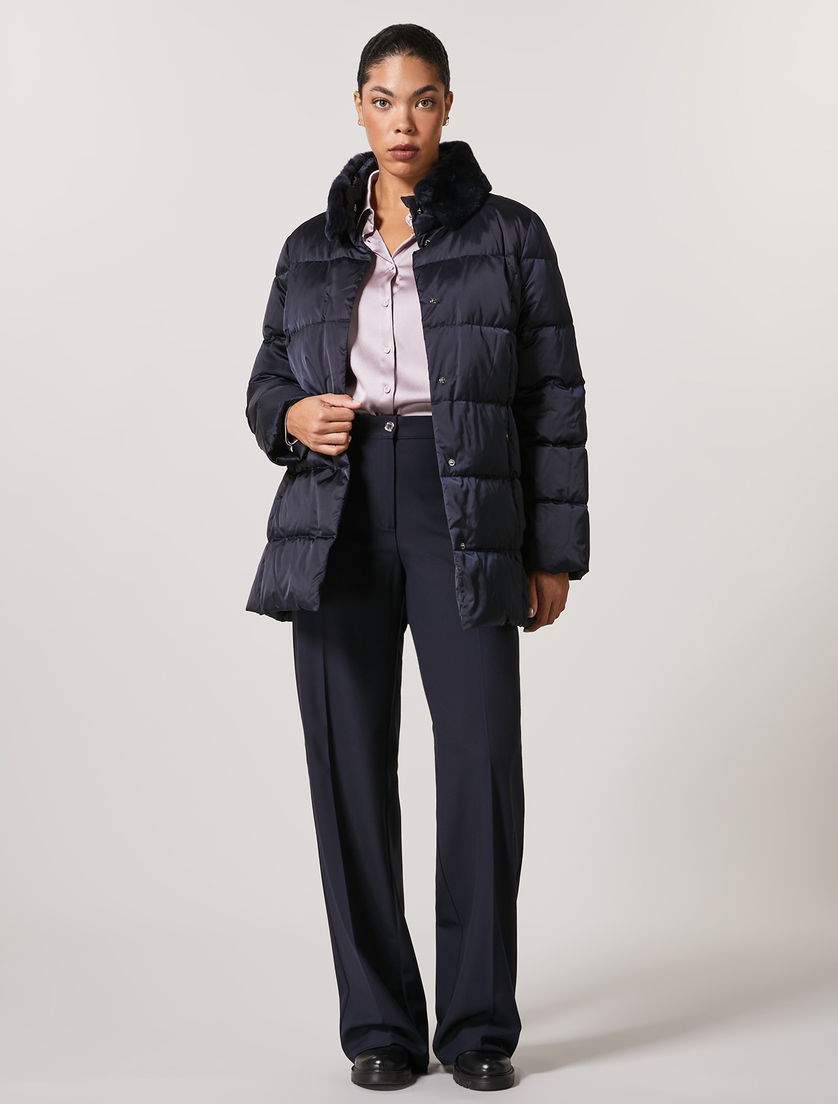Satin down jacket - Dark navy - Marina Rinaldi - 4