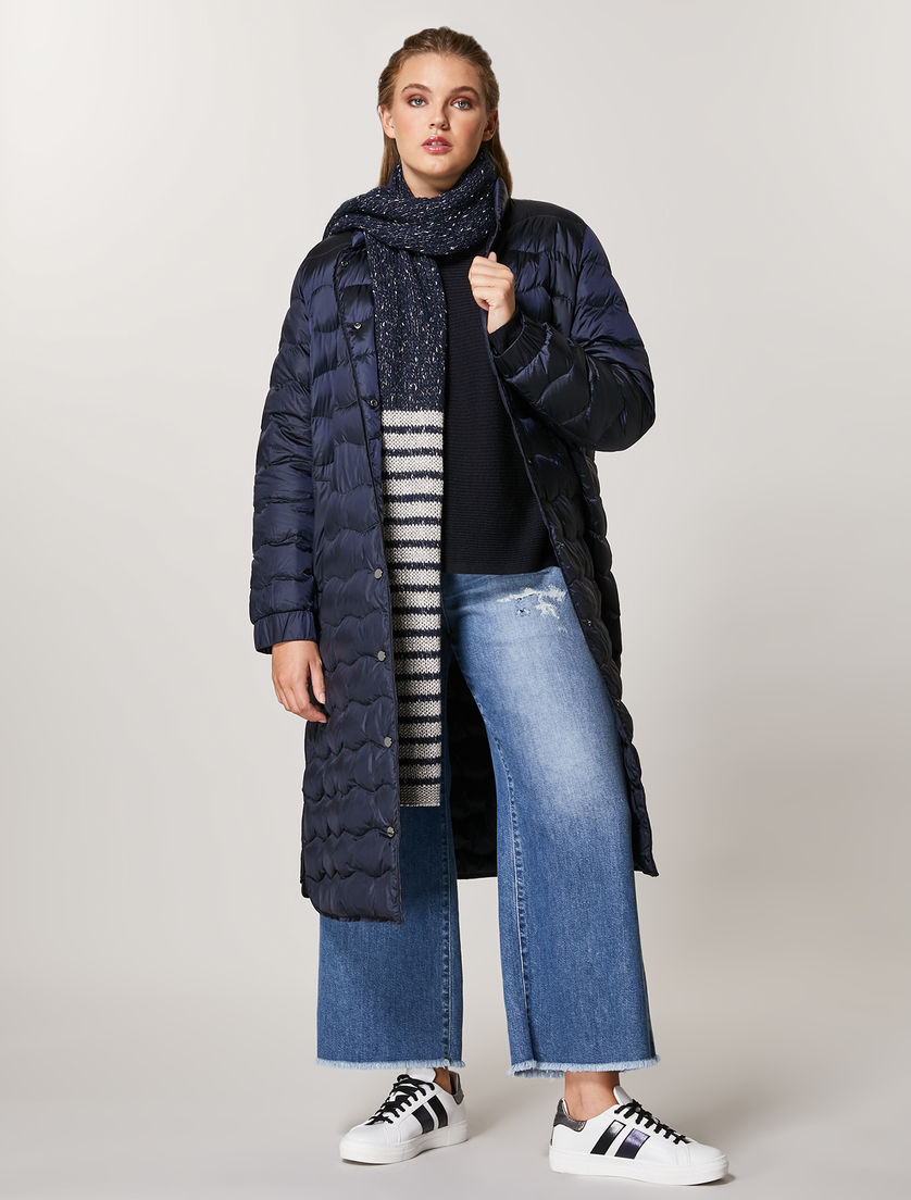 Shining nylon down jacket - Dark navy - Marina Rinaldi - 4