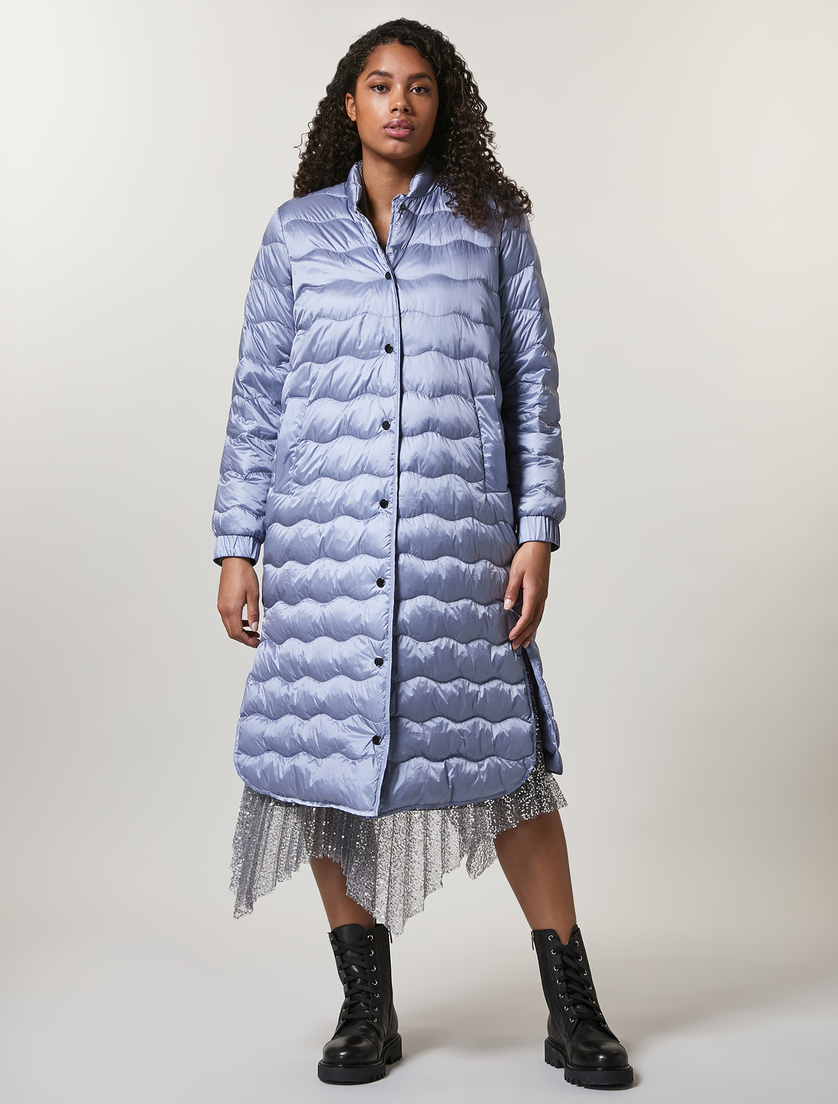 Daunenjacke aus glänzendem Nylon - Blau - Marina Rinaldi