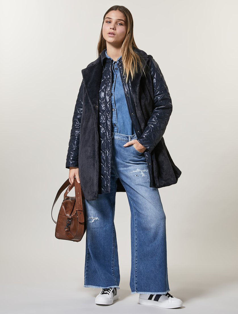 Technical fabric down jacket - Dark navy - Marina Rinaldi - 4