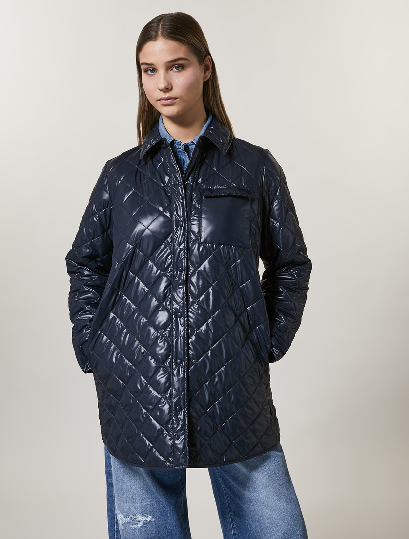 Technical fabric down jacket - Dark navy - Marina Rinaldi