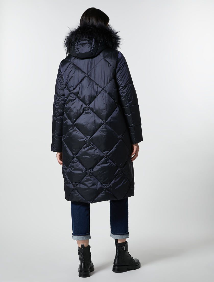 Metal-look down jacket - Dark navy - Marina Rinaldi - 3