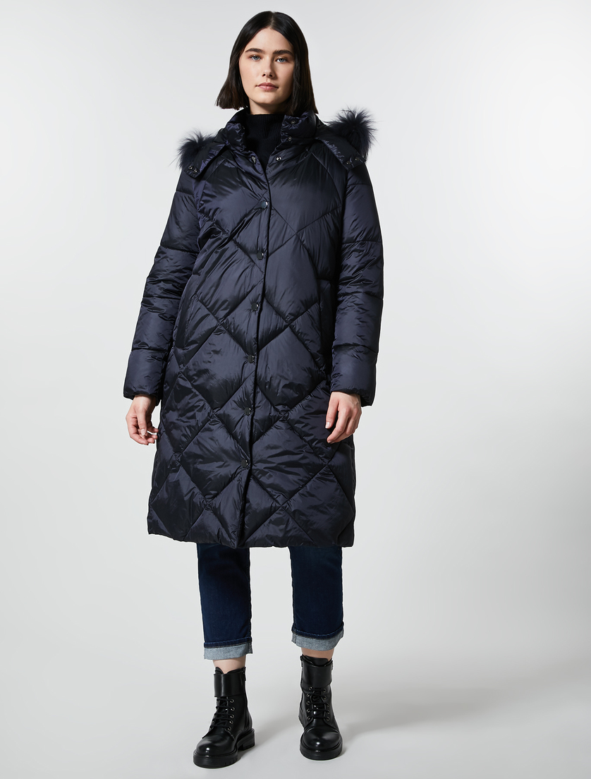 Metal-look down jacket - Dark navy - Marina Rinaldi