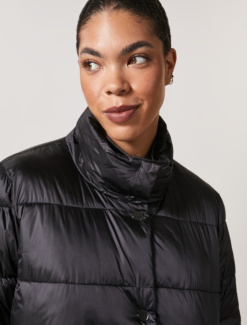Metal-look down jacket - Black - Marina Rinaldi - 2