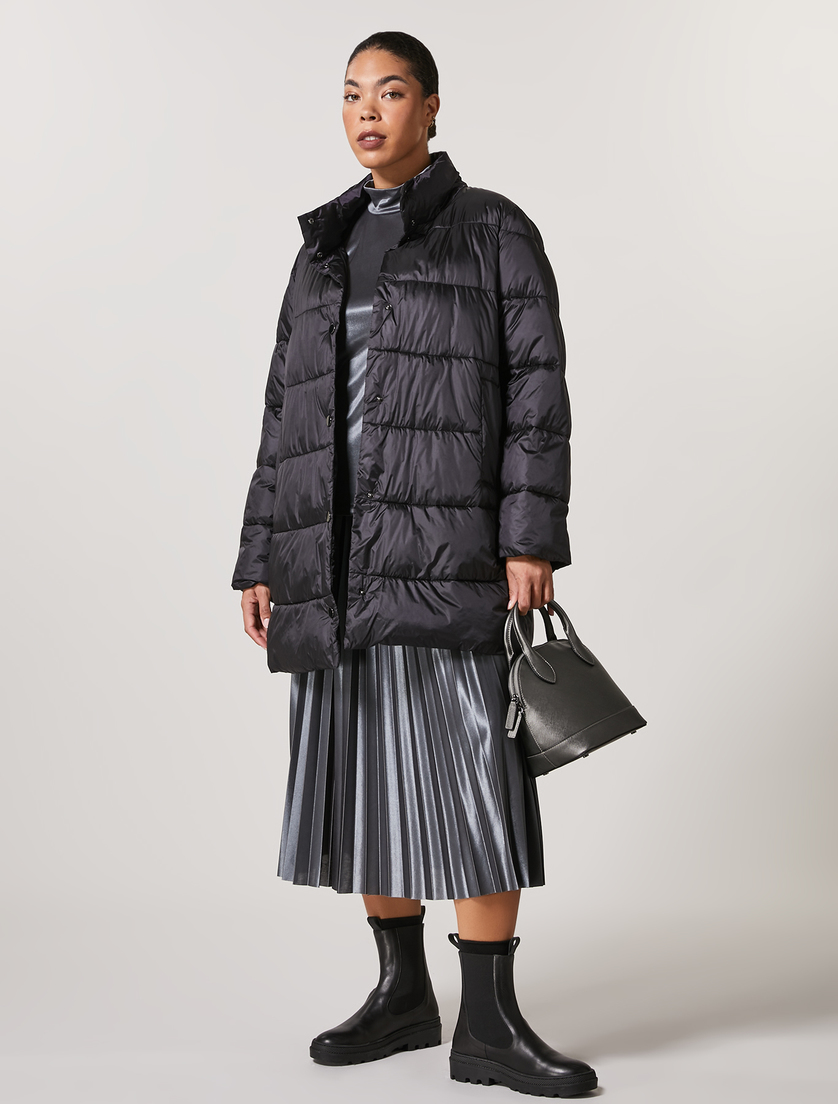 Metal-look down jacket - Black - Marina Rinaldi - 4