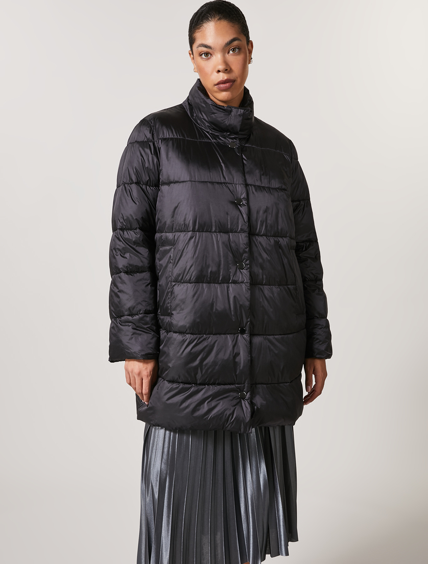 Metal-look down jacket - Black - Marina Rinaldi