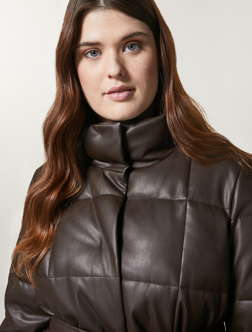 Coated fabric down jacket - Brown - Marina Rinaldi - 2
