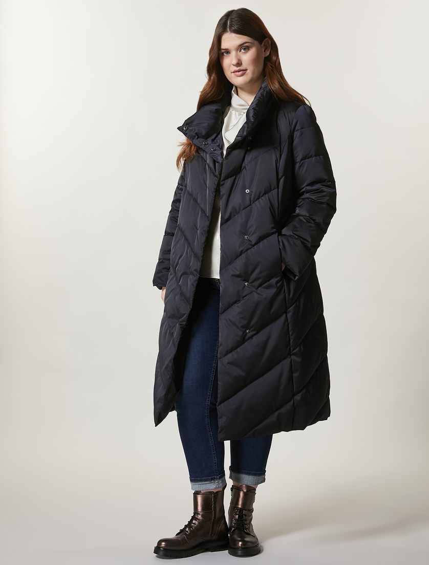Satin down jacket - Dark navy - Marina Rinaldi - 4
