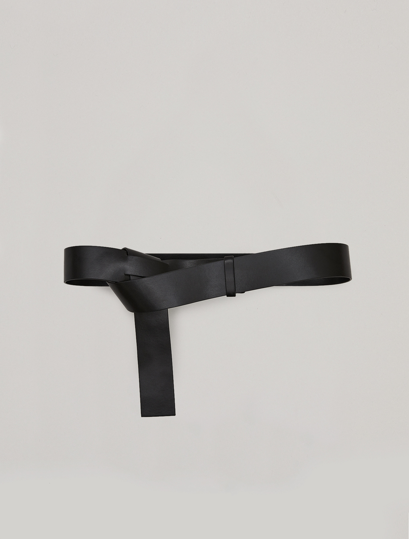 Nappa leather-look belt - Black - Marina Rinaldi