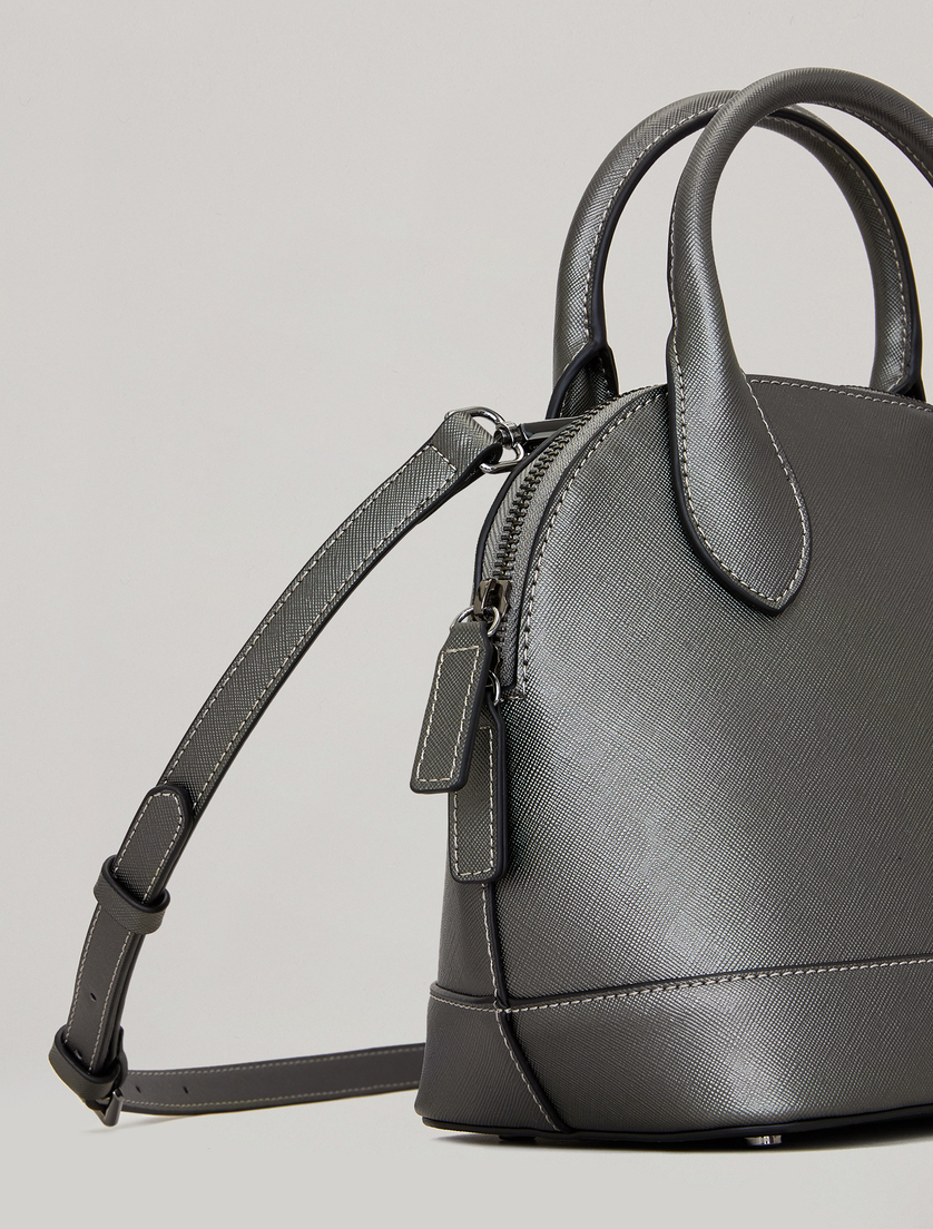 Sac cabas effet enduit - Gris foncé - Marina Rinaldi - 4