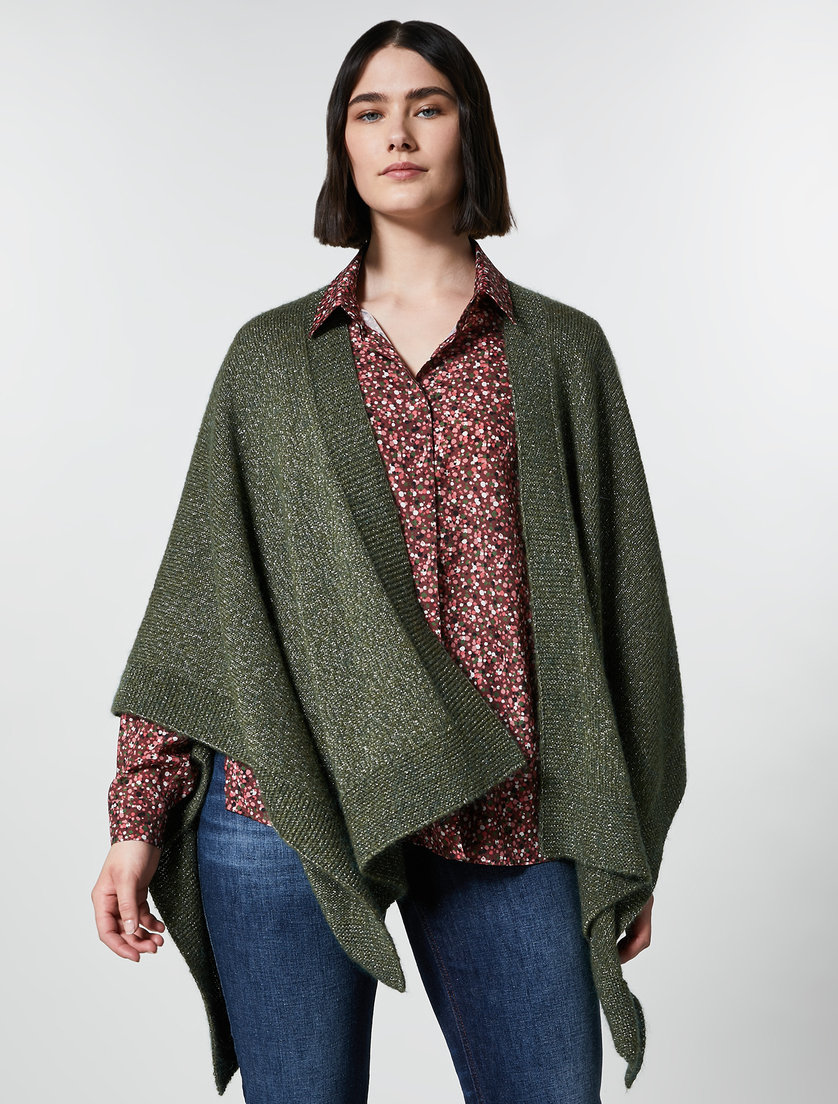 Cape aus Mohair und Lurex - Armee Grün - Marina Rinaldi