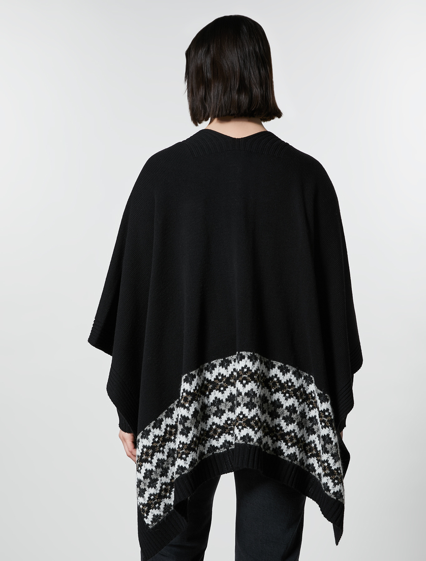 Viscose and wool cape - Black - Marina Rinaldi - 3