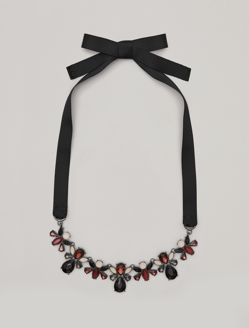 Rhinestone-adorned necklace - Pink - Marina Rinaldi