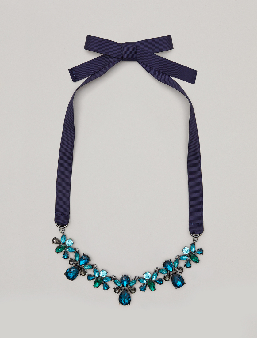 Halskette mit Strass - Dunkelblau - Marina Rinaldi