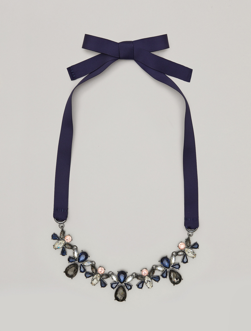 Halskette mit Strass - Grau - Marina Rinaldi