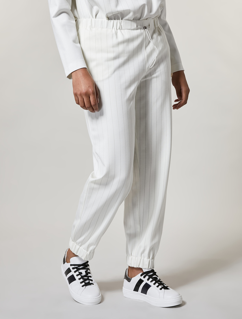 Jersey trousers - White - Marina Rinaldi - 2