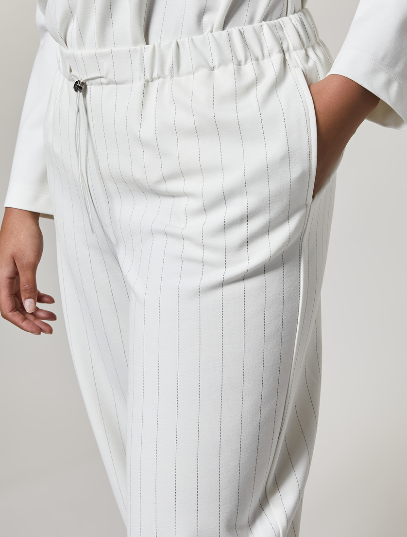 Jersey trousers - White - Marina Rinaldi - 3
