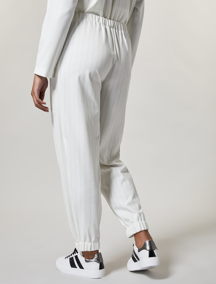 Jersey trousers - White - Marina Rinaldi - 4