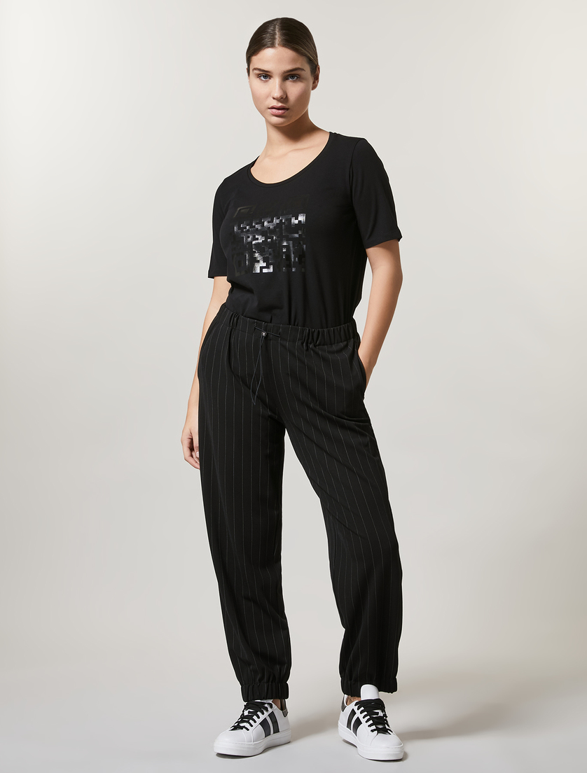 Jersey trousers - Black - Marina Rinaldi