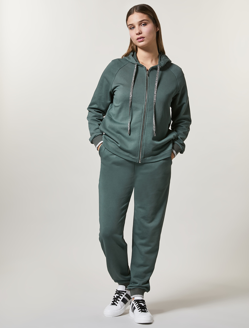 Hose aus Baumwollgemisch - Dunkelgrün - Marina Rinaldi