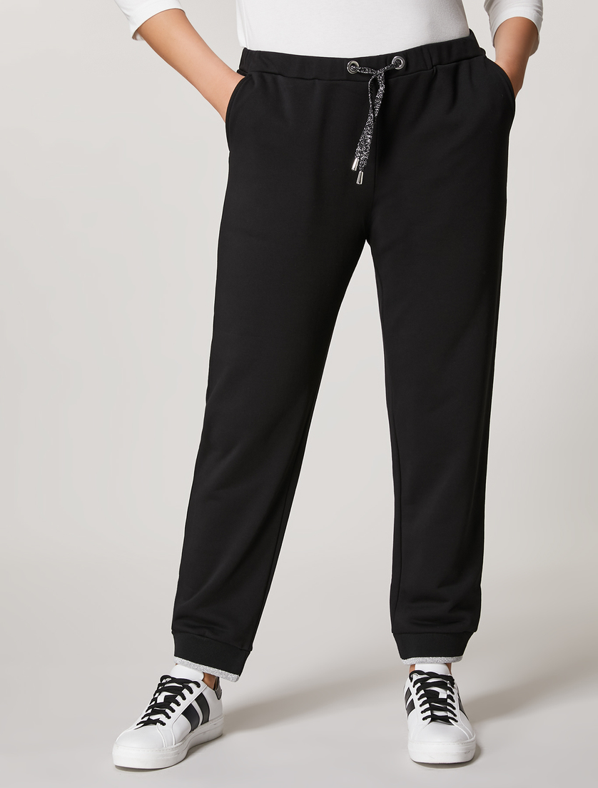 Cotton-blend trousers - Black - Marina Rinaldi - 2