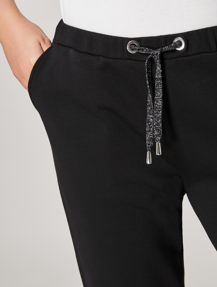 Cotton-blend trousers - Black - Marina Rinaldi - 3