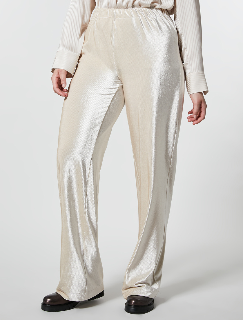 Hose aus Samt-Jersey - Helles Beige - Marina Rinaldi - 2