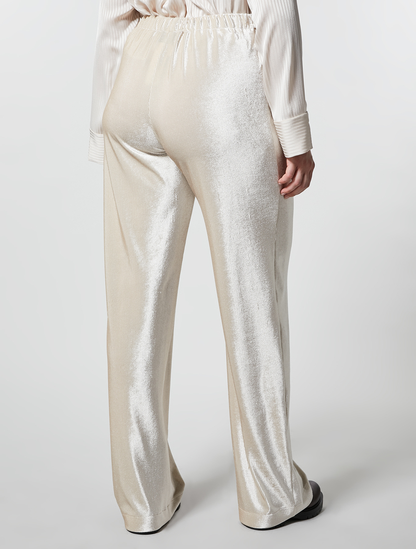 Hose aus Samt-Jersey - Helles Beige - Marina Rinaldi - 4
