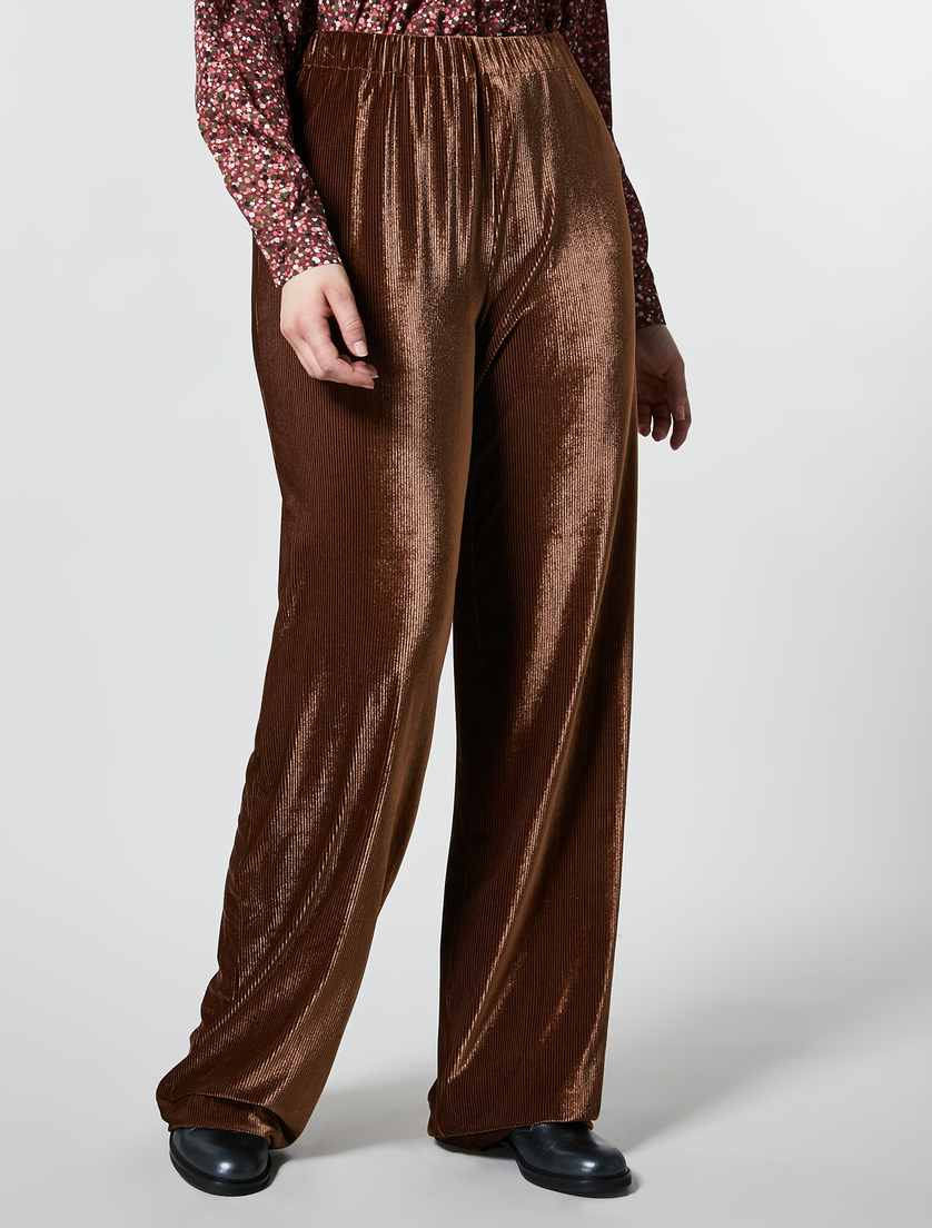 Velvet jersey trousers - Brown - Marina Rinaldi - 2