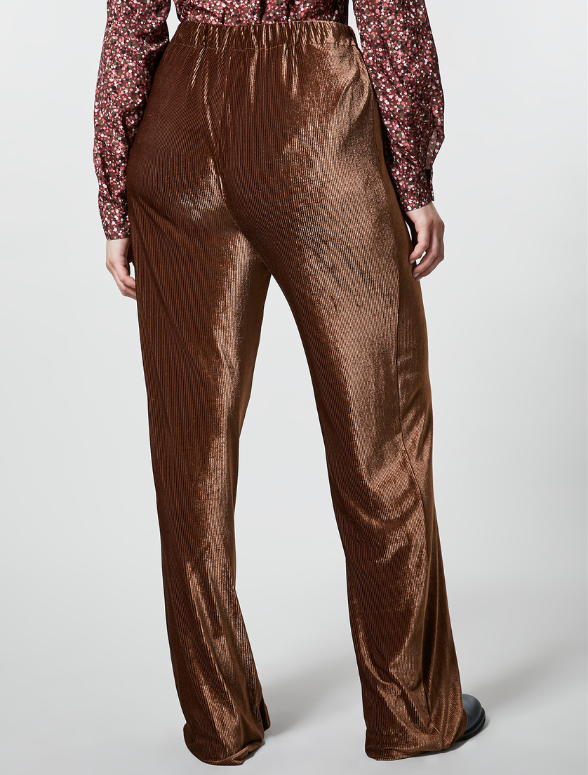 Velvet jersey trousers - Brown - Marina Rinaldi - 4
