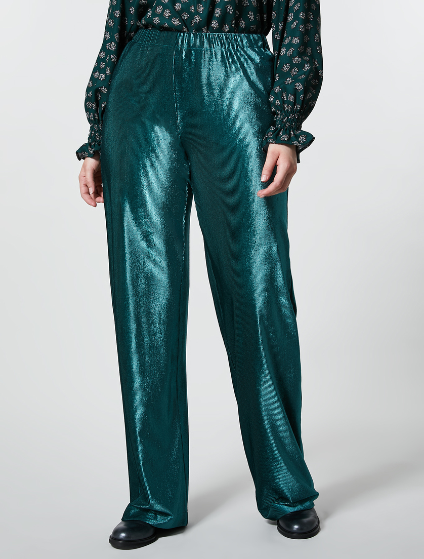 Hose aus Samt-Jersey - Dunkelgrün - Marina Rinaldi - 2