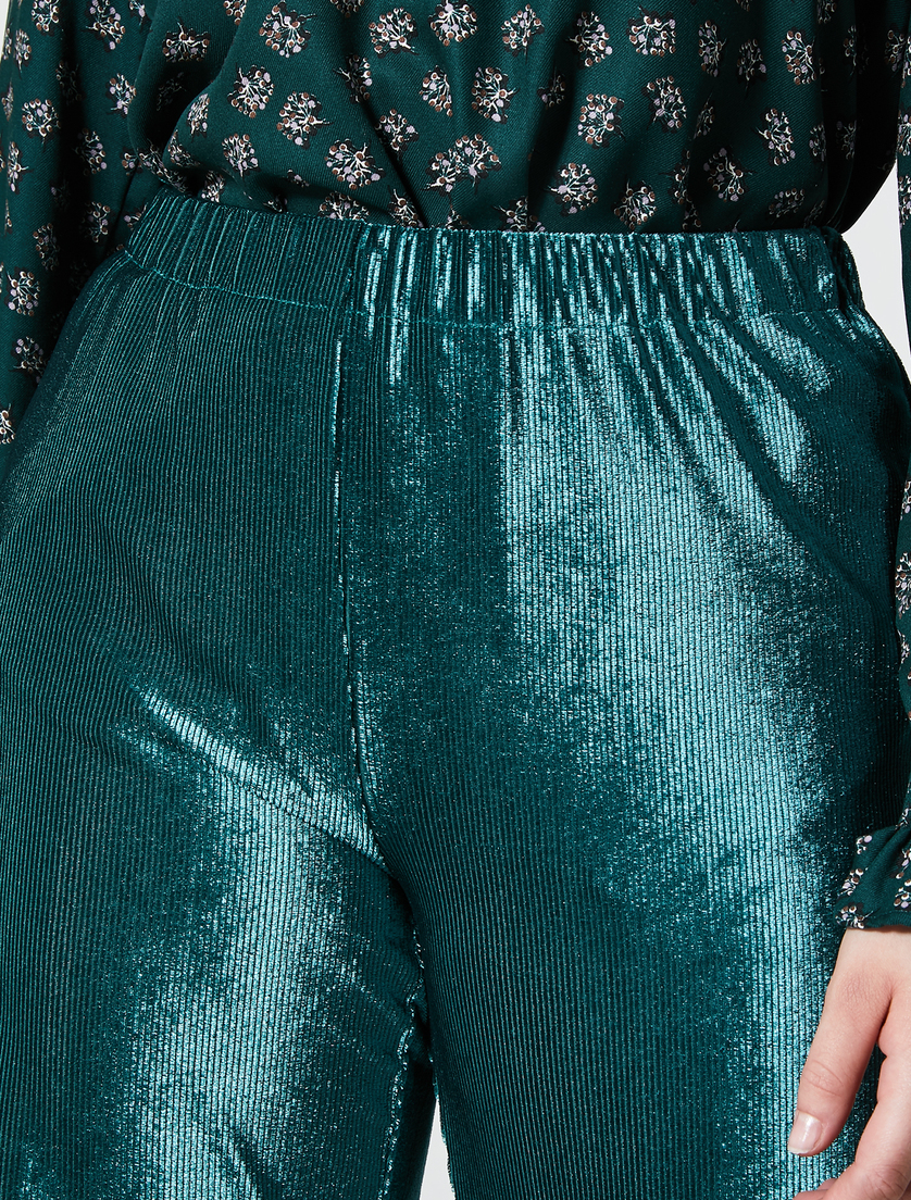 Hose aus Samt-Jersey - Dunkelgrün - Marina Rinaldi - 3