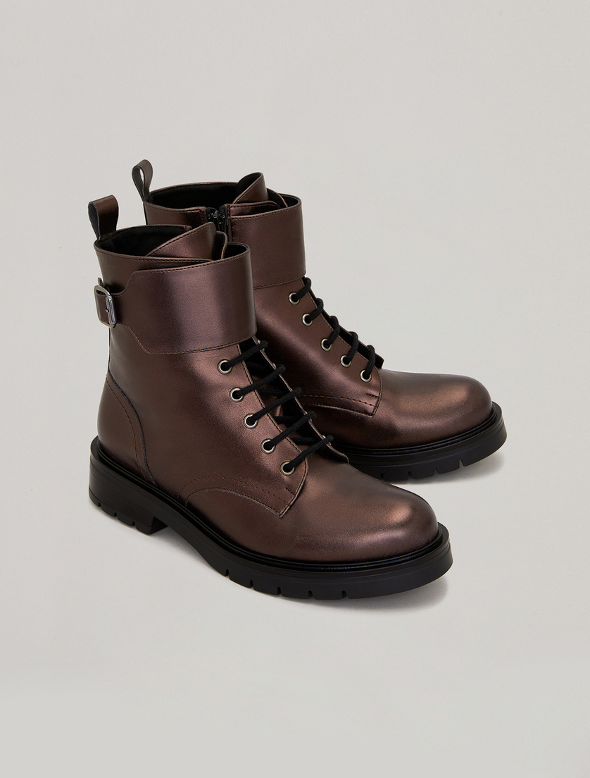 Bottines lamées - Brun foncé - Marina Rinaldi - 2
