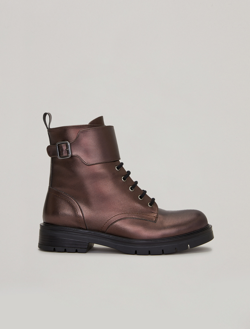Bottines lamées - Brun foncé - Marina Rinaldi