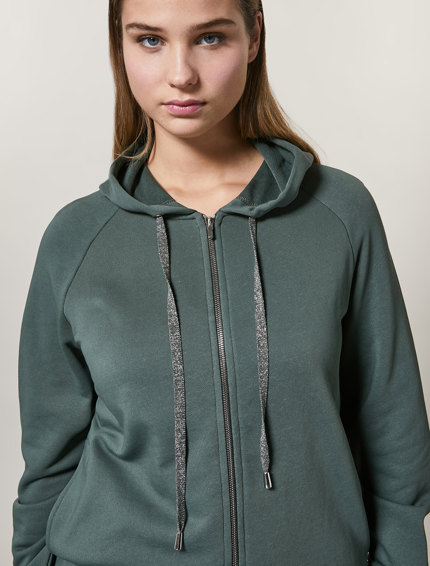 Cotton-blend sweatshirt - Dark green - Marina Rinaldi - 2