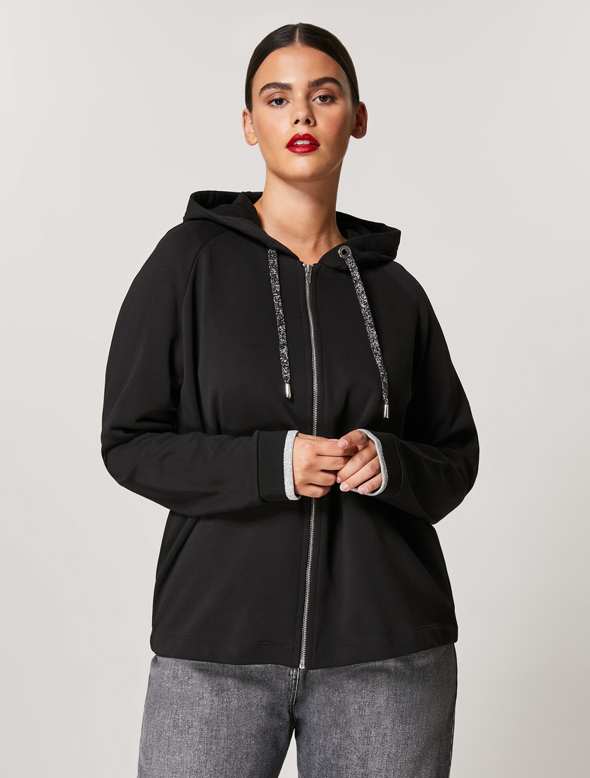Cotton-blend sweatshirt - Black - Marina Rinaldi