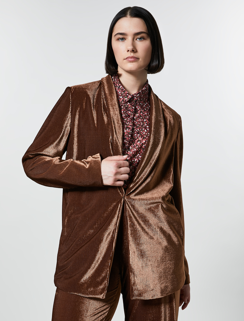 Jacke aus Samt-Jersey - Braun - Marina Rinaldi